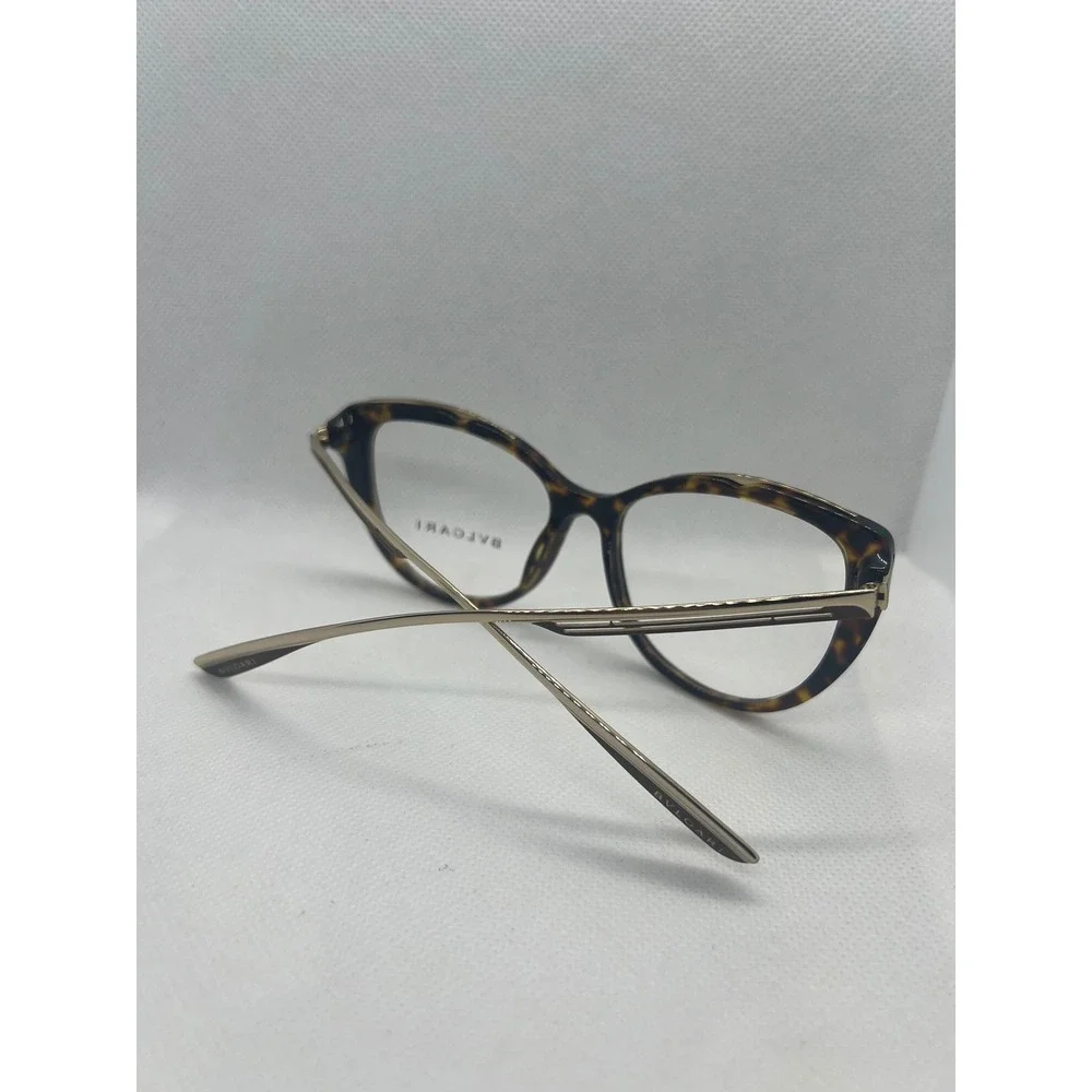 Bvlgari 4181 Eyeglasses Womens Dark Havana Tortoise Gold Cat Eye Frames 504 53mm
